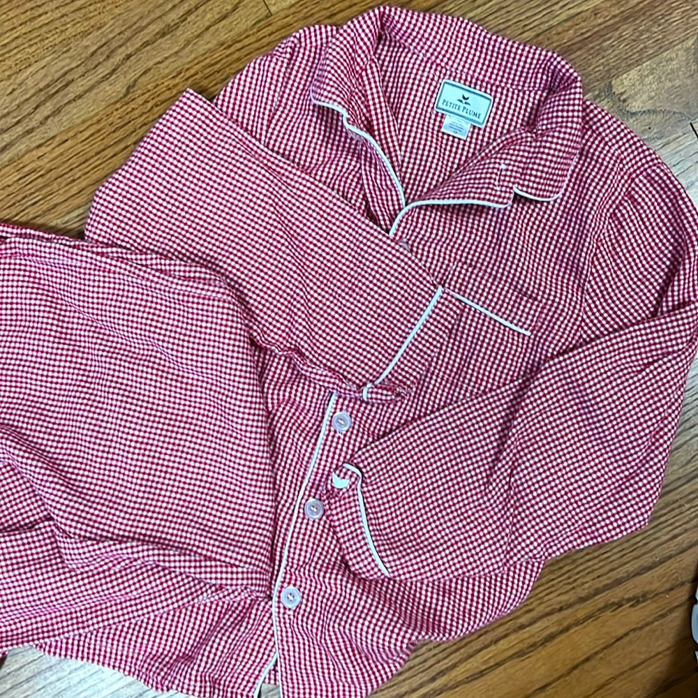 Petite Plume Red Gingham flannel PJs